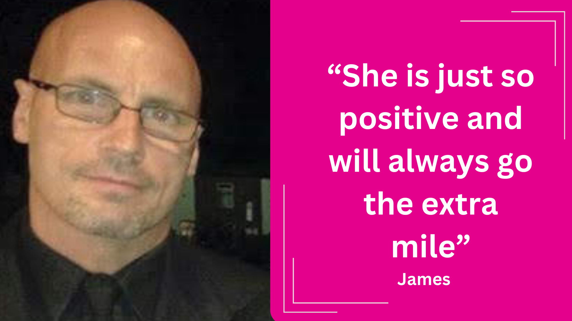 Picture of james with quote next to it 